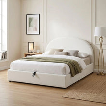 Load image into Gallery viewer, lt10667-isabella-teddy-boucle-queen-gas-lift-bed-frame-white-2607311