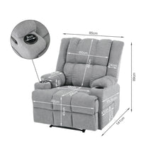 Load image into Gallery viewer, Corven Manual 1 Seater Recliner Sofa - Grey