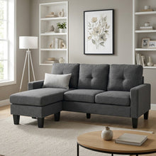 Load image into Gallery viewer, Kellen 3 Seater Sofa With Ottoman - Dark Grey