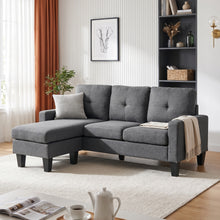 Load image into Gallery viewer, Kellen 3 Seater Sofa With Ottoman - Dark Grey