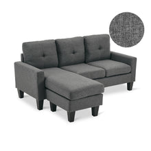 Load image into Gallery viewer, Kellen 3 Seater Sofa With Ottoman - Dark Grey