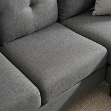 Load image into Gallery viewer, Kellen 3 Seater Sofa With Ottoman - Dark Grey
