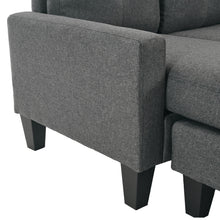 Load image into Gallery viewer, Kellen 3 Seater Sofa With Ottoman - Dark Grey