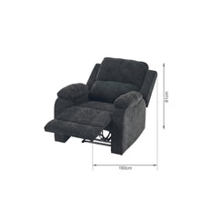 Load image into Gallery viewer, Solis Manual 1 Seater Recliner Sofa - Black