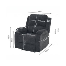 Load image into Gallery viewer, Solis Manual 1 Seater Recliner Sofa - Black