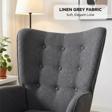 Load image into Gallery viewer, lt10709-olivia-linen-armchair-with-ottoman-grey-2608045