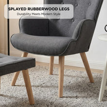 Load image into Gallery viewer, lt10709-olivia-linen-armchair-with-ottoman-grey-2608046