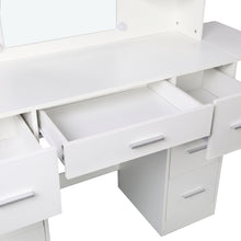 Load image into Gallery viewer, Lumina 2 Piece Dressing Table with Mirror &amp; Stool Set - White