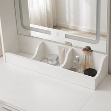 Load image into Gallery viewer, Elva 2 Piece Dressing Table with Mirror &amp; Stool Set - White