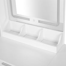 Load image into Gallery viewer, Elva 2 Piece Dressing Table with Mirror &amp; Stool Set - White