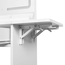 Load image into Gallery viewer, Elva 2 Piece Dressing Table with Mirror &amp; Stool Set - White