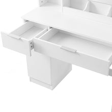 Load image into Gallery viewer, Elva 2 Piece Dressing Table with Mirror &amp; Stool Set - White