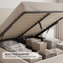 Load image into Gallery viewer, lt11094-pureloft-linen-queen-gas-lift-bed-frame-light-beige-2608065