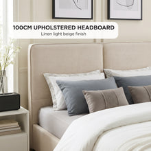 Load image into Gallery viewer, lt11094-pureloft-linen-queen-gas-lift-bed-frame-light-beige-2608064