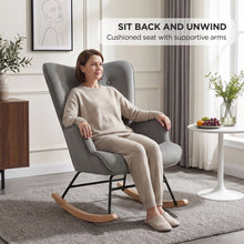 Load image into Gallery viewer, Kiva Velvet Rocking Armchair - Dark Grey