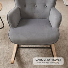 Load image into Gallery viewer, Kiva Velvet Rocking Armchair - Dark Grey