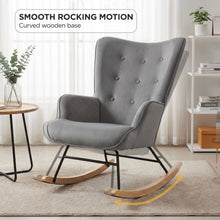 Load image into Gallery viewer, Kiva Velvet Rocking Armchair - Dark Grey