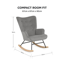 Load image into Gallery viewer, Kiva Velvet Rocking Armchair - Dark Grey