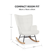 Load image into Gallery viewer, lt11117-lull-chenille-rocking-armchair-white-2608071