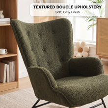 Load image into Gallery viewer, Ava Boucle Rocking Armchair - Dark Green