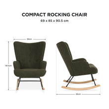 Load image into Gallery viewer, Ava Boucle Rocking Armchair - Dark Green