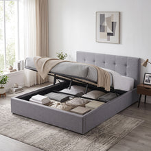 Load image into Gallery viewer, Lureva Linen Queen Gas Lift Bed Frame – Grey