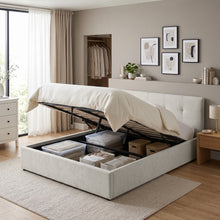 Load image into Gallery viewer, Mero Double Gas Lift Bed Frame - Linen Beige