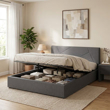 Load image into Gallery viewer, lt10962-geova-queen-gas-lift-bed-frame-dark-grey-260808