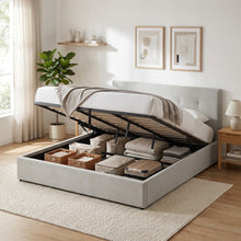 Load image into Gallery viewer, lt11027-mero-super-king-gas-lift-bed-frame-linen-beige-260808