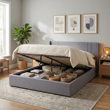 Load image into Gallery viewer, lt10965-arvya-queen-gas-lift-bed-frame-light-grey-260808