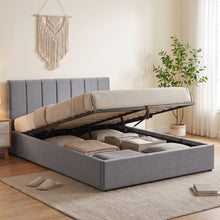Load image into Gallery viewer, lt10673-penelope-queen-gas-lift-velvet-bed-frame-grey-2608101