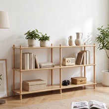Load image into Gallery viewer, Tui 3 Tier Long Storage Shelf Bookshelf - Oak