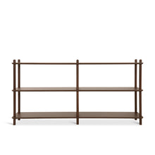 Load image into Gallery viewer, Tui 3 Tier Long Storage Shelf Bookshelf - Walnut
