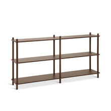 Load image into Gallery viewer, Tui 3 Tier Long Storage Shelf Bookshelf - Walnut
