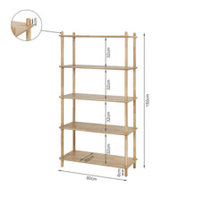 Load image into Gallery viewer, Tui 5 Tier Storage Shelf Bookshelf - Oak