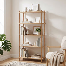 Load image into Gallery viewer, Tui 5 Tier Storage Shelf Bookshelf - Oak