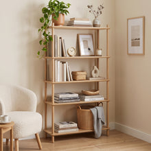 Load image into Gallery viewer, Tui 5 Tier Storage Shelf Bookshelf - Oak