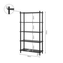 Load image into Gallery viewer, Tui 5 Tier Storage Shelf Bookshelf - Black