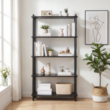 Load image into Gallery viewer, Tui 5 Tier Storage Shelf Bookshelf - Black