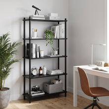 Load image into Gallery viewer, Tui 5 Tier Storage Shelf Bookshelf - Black