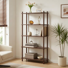Load image into Gallery viewer, Tui 5 Tier Storage Shelf Bookshelf - Walnut