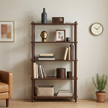 Load image into Gallery viewer, Tui 5 Tier Storage Shelf Bookshelf - Walnut