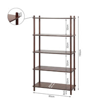 Load image into Gallery viewer, Tui 5 Tier Storage Shelf Bookshelf - Walnut