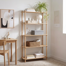 Load image into Gallery viewer, Tui 5 Tier Storage Shelf Bookshelf - Oak
