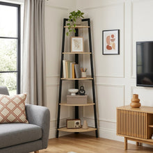 Load image into Gallery viewer, Brace 5 Tier Corner Shelf - Natural