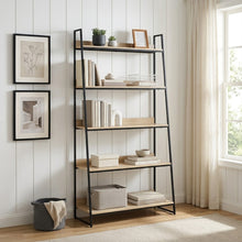 Load image into Gallery viewer, Vanta 5 Tier Ladder Bookshelf - Oak
