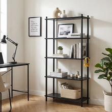 Load image into Gallery viewer, Tui 5 Tier Storage Shelf Bookshelf - Black