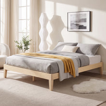 Load image into Gallery viewer, Creise Double Wooden Bed Frame - Light Oak