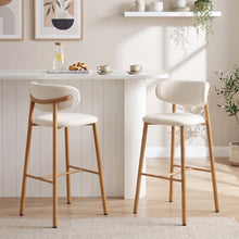 Load image into Gallery viewer, 23912-indigo-fabric-bar-stool-set-of-2-beige-260812