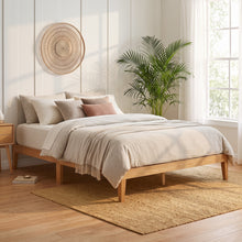 Load image into Gallery viewer, 24001-conival-double-wooden-bed-frame-natural-oak-2608121